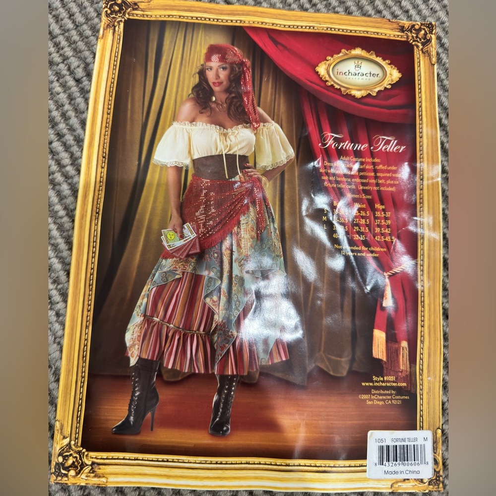 InCharacter Womens Fortune Teller Costume - Red and Cream